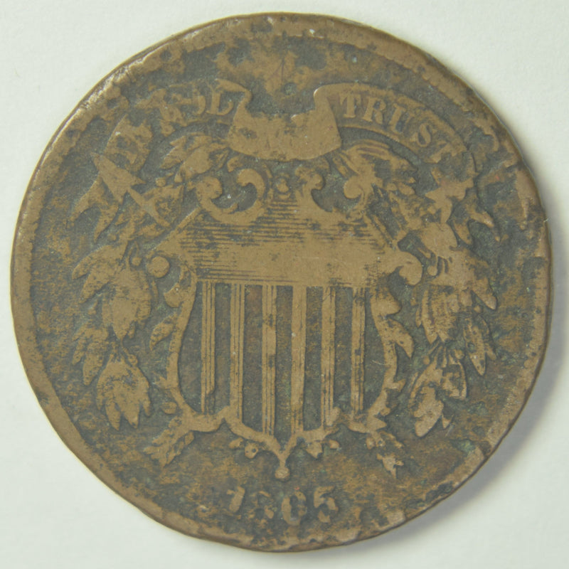1865 Two Cent Piece . . . . VG corroded