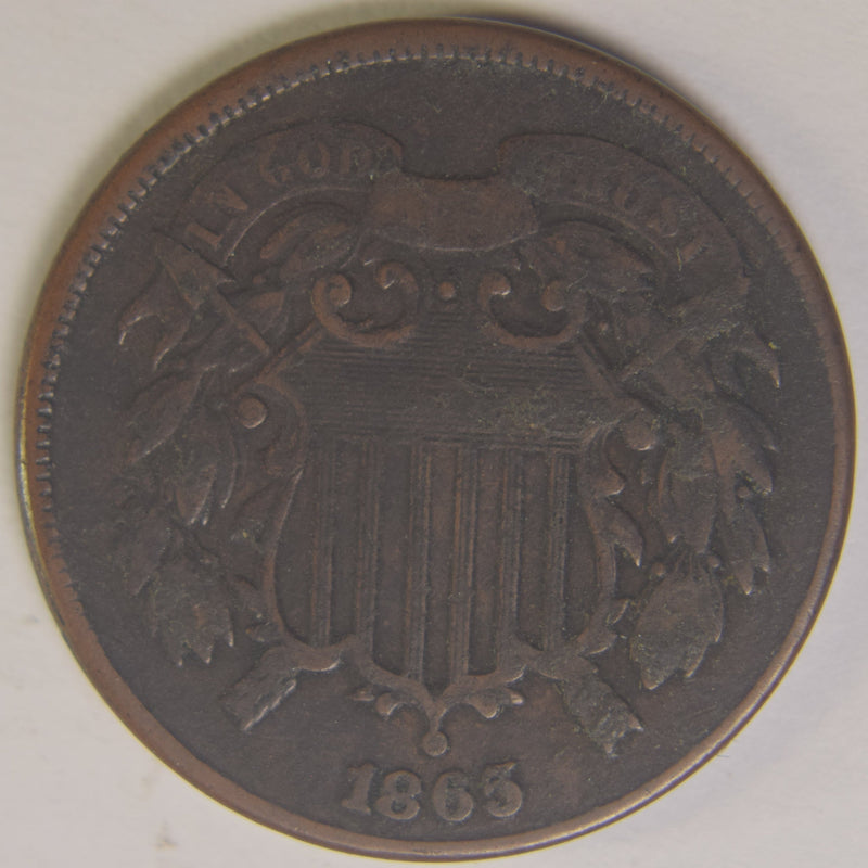 1865 Two Cent Piece . . . . VF corroded
