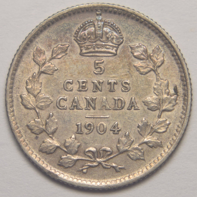 1904 Canadian 5 Cents . . . . XF/AU
