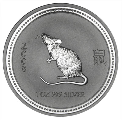 2007 Australia Lunar Mouse (2008) Series I . . . . Gem BU 1 oz. Silver