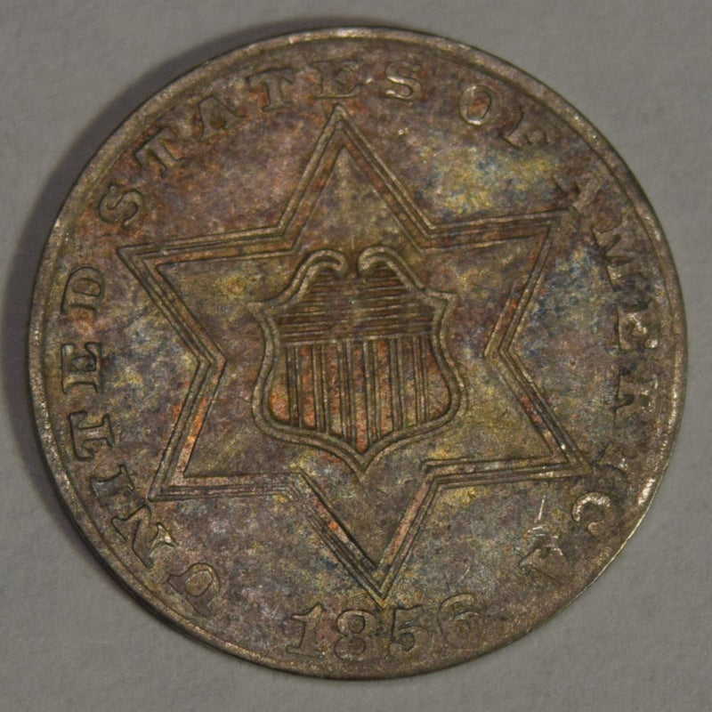 1856 Silver Three Cent Piece . . . . XF/AU