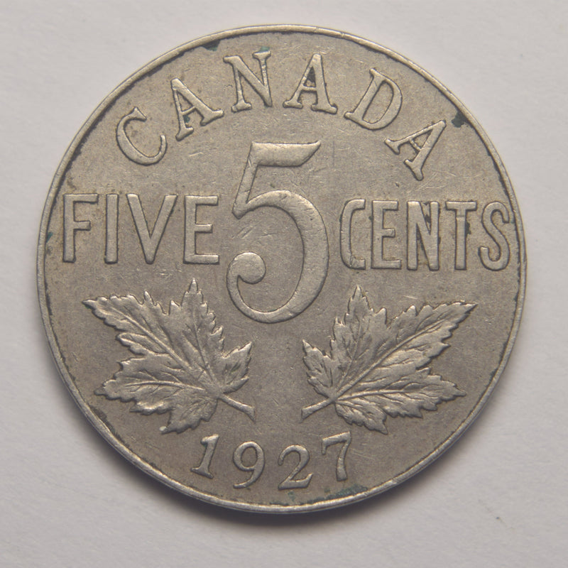 1927 Canadian 5 Cents . . . . XF/AU