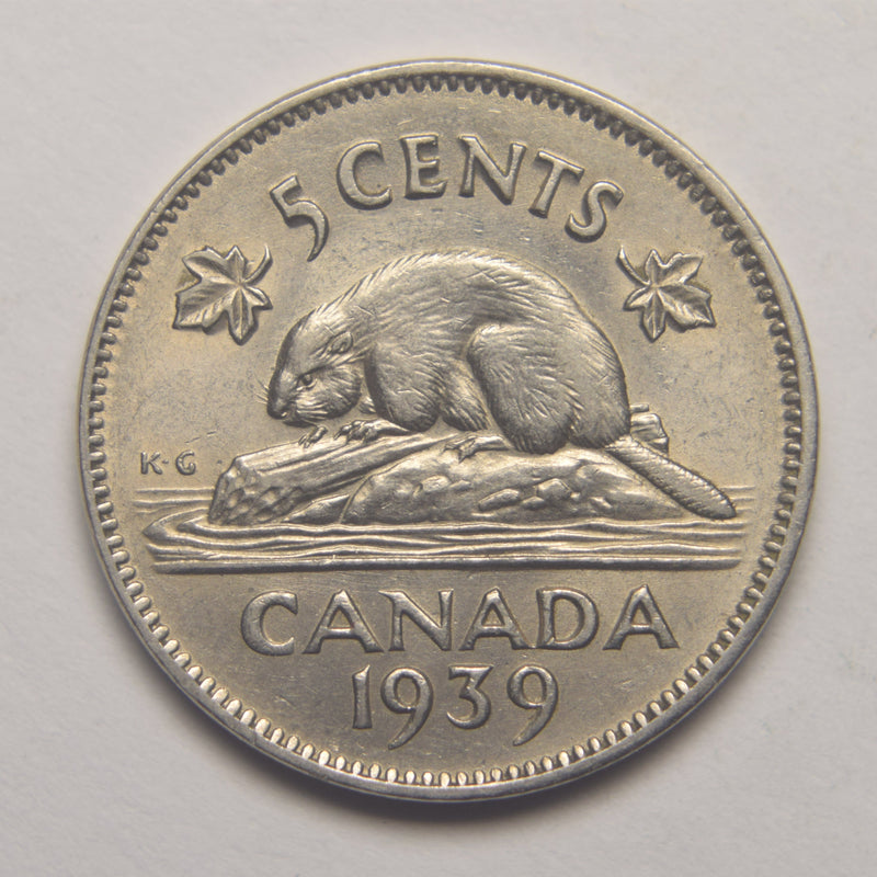 1939 Canadian 5 Cents . . . . Select Brilliant Uncirculated