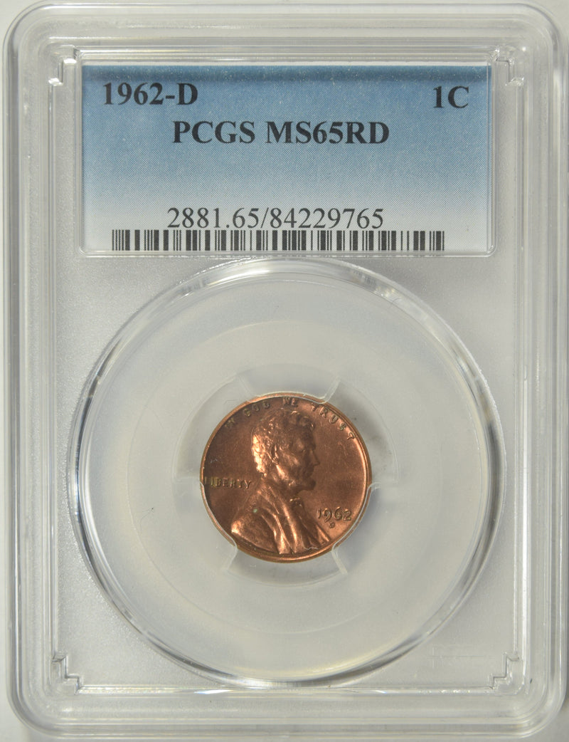 1962-D Lincoln Cent . . . . PCGS MS-65 RD