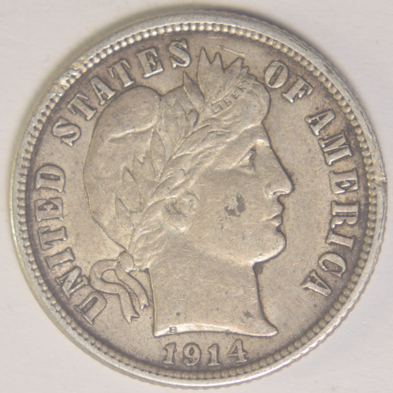 1914 Barber Dime . . . . Choice About Uncirculated