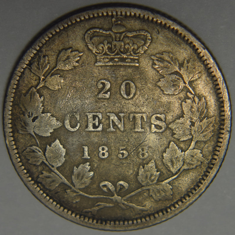 1858 Canadian 20 Cents . . . . Fine scratched