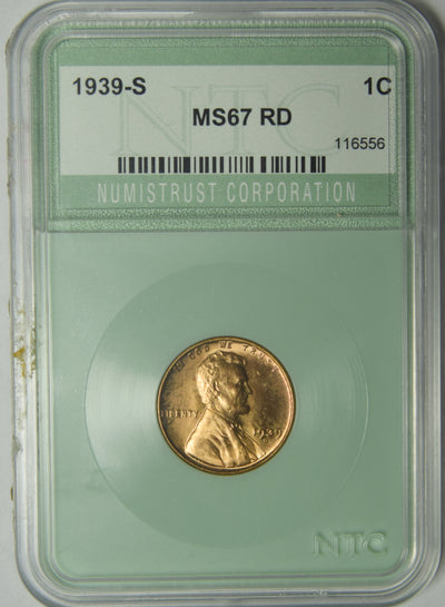1939-S Lincoln Cent . . . . NTC MS-67 RD