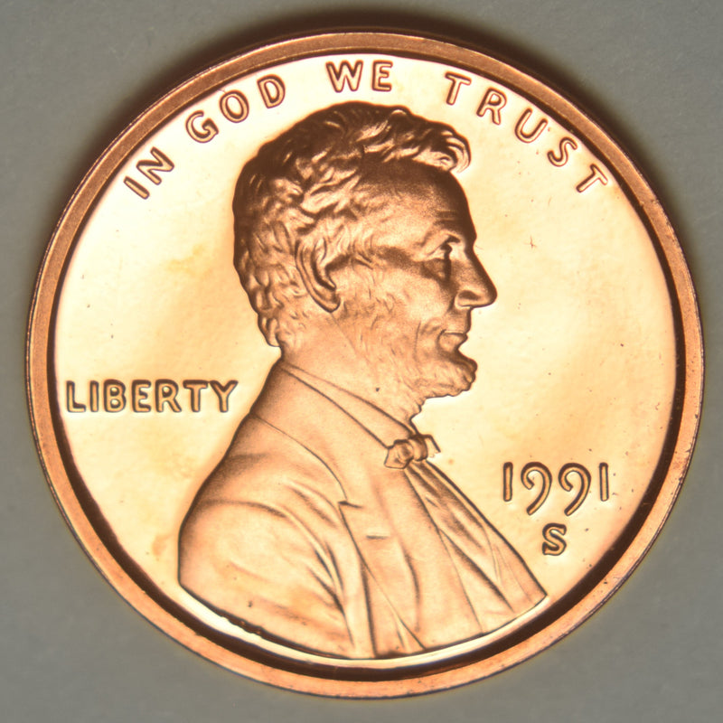 1991-S Lincoln Cent . . . . Gem Brilliant Proof