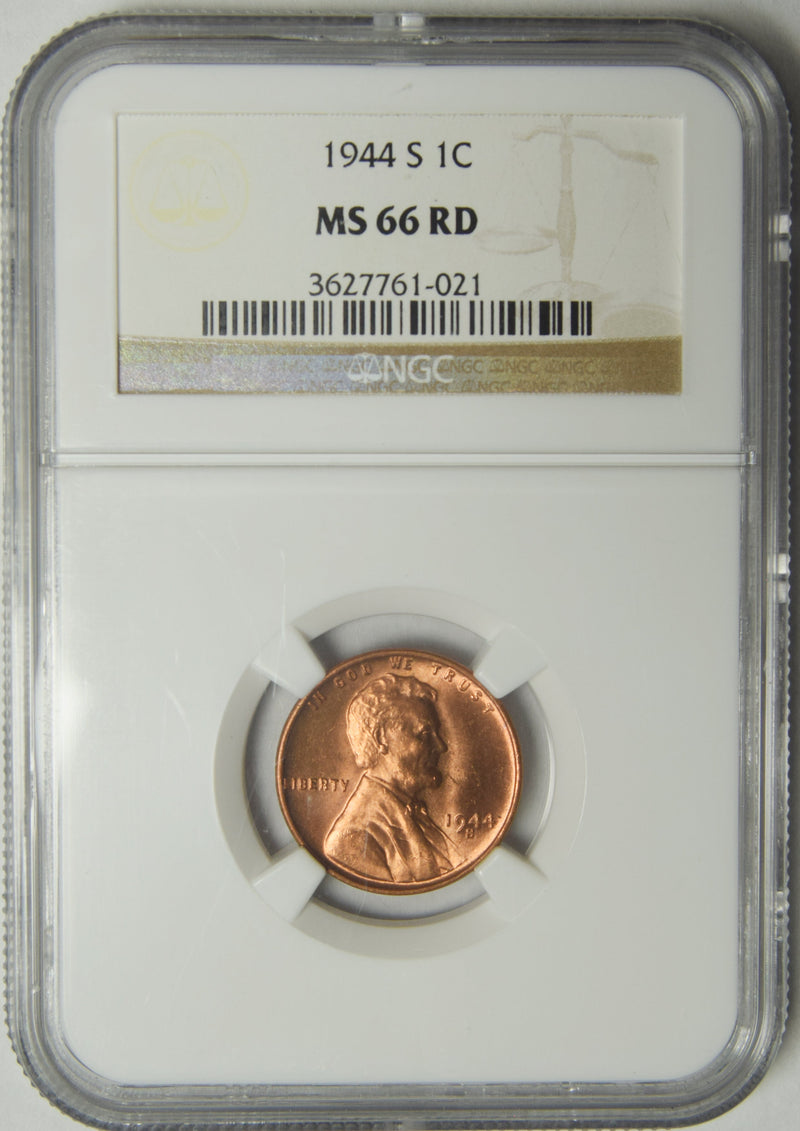 1944-S Lincoln Cent . . . . NGC MS-66 RD
