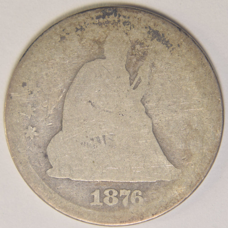 1876 Seated Liberty Quarter . . . . About Good