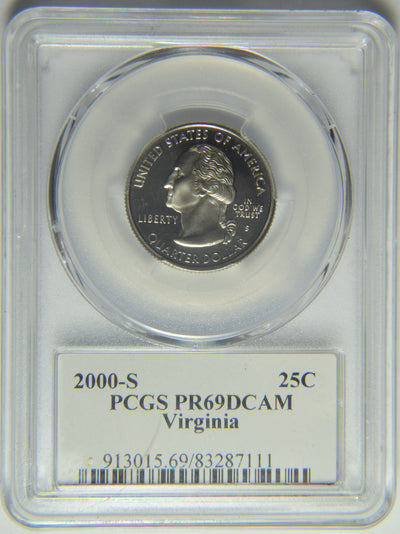 2000-S Virginia State Quarter . . . . PCGS PF-69 DCAM