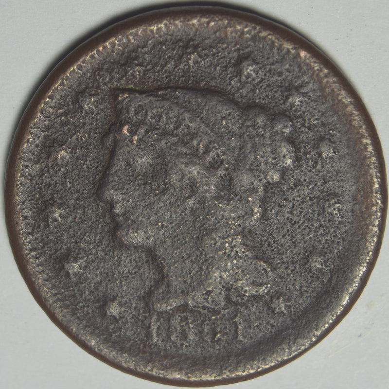 1851 Braided Hair Large Cent . . . . Fine corroded