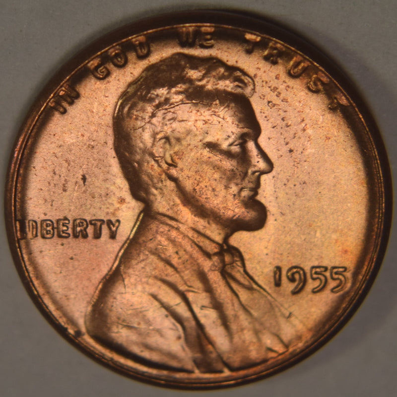 1955 Poor Man Doubled Die Lincoln Cent . . . . Superb BU Red