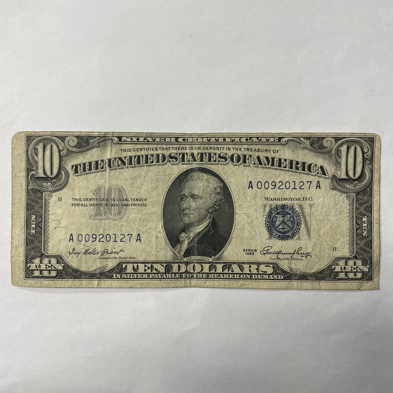 $10.00 1953 Silver Certificate . . . . Very Fine