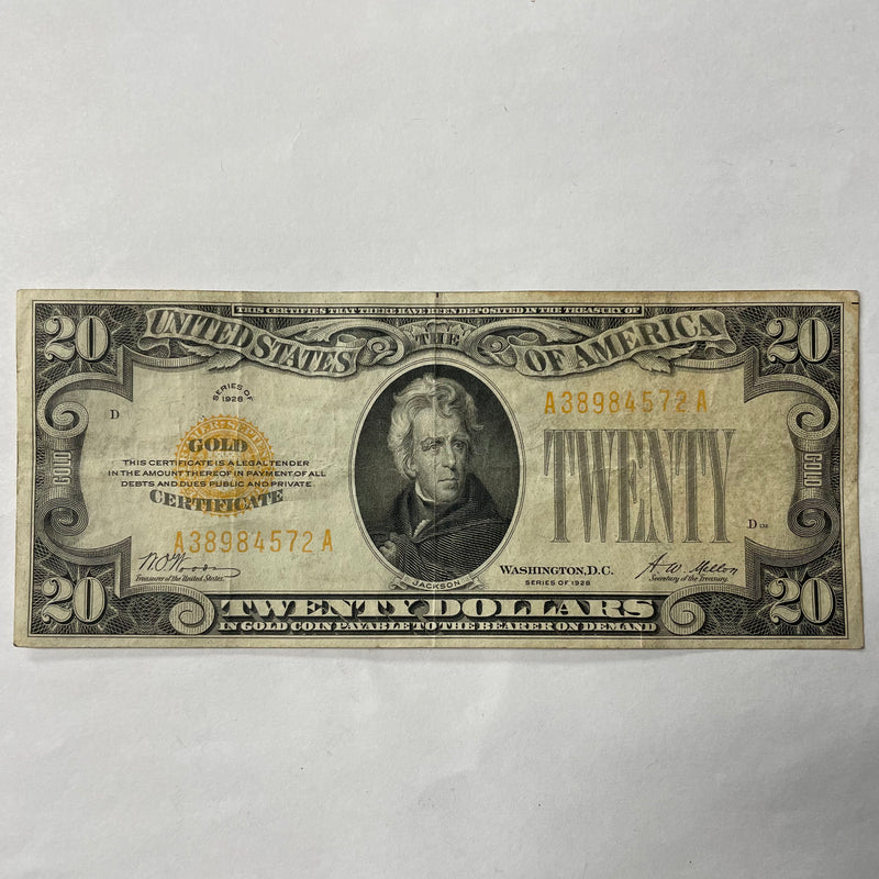 $20.00 1928 Gold Certificate . . . . Extremely Fine
