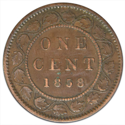 1858 Full Vine Full Stems Canadian Cent . . . . VF/XF