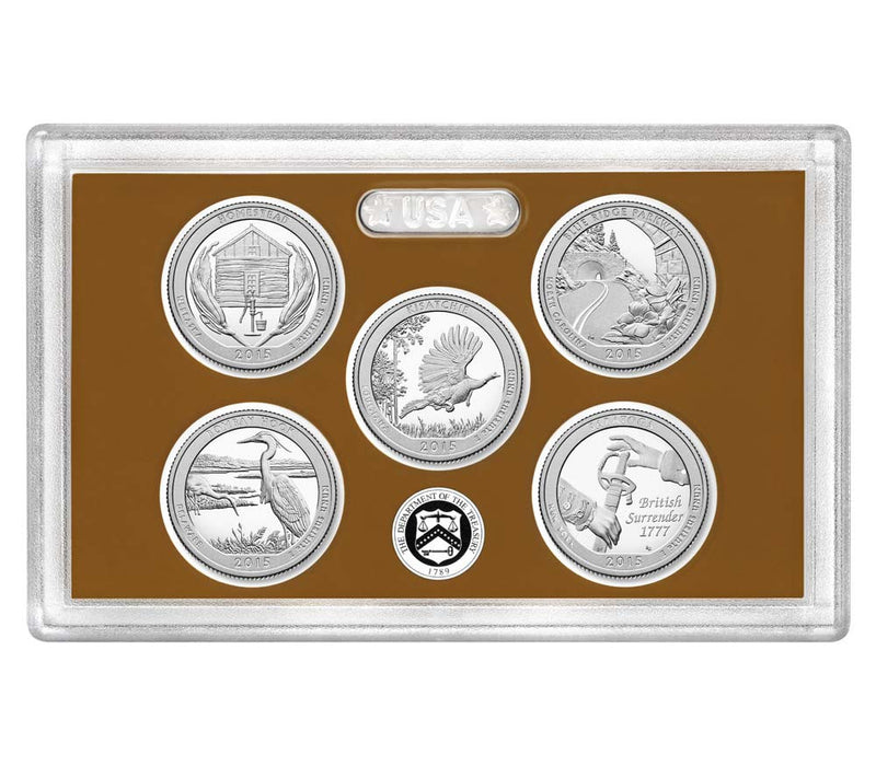 2015-S America the Beautiful Quarter 5-coin Proof Set . . . . Superb Brilliant Proof