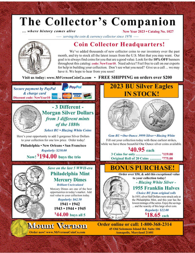 Mount Vernon Coin Company Catalog 1027 Page 1