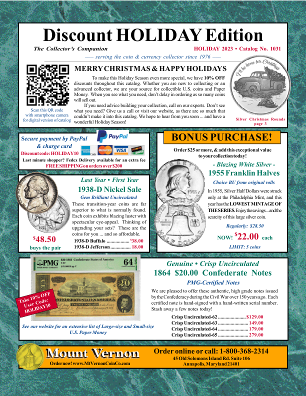 Mount Vernon Coin Company Catalog 1031