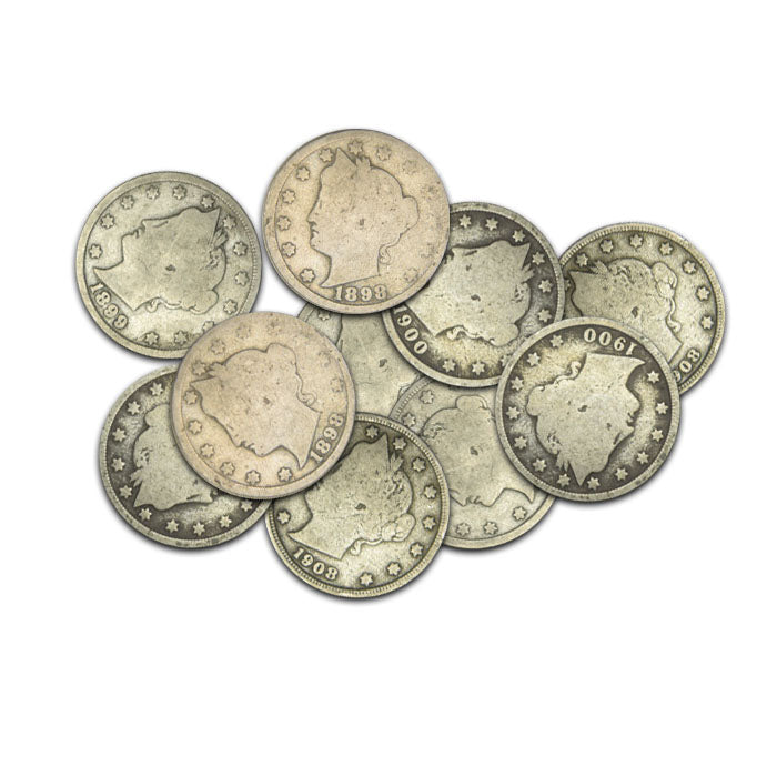 10 Different Liberty Nickels . . . . Good or better condition