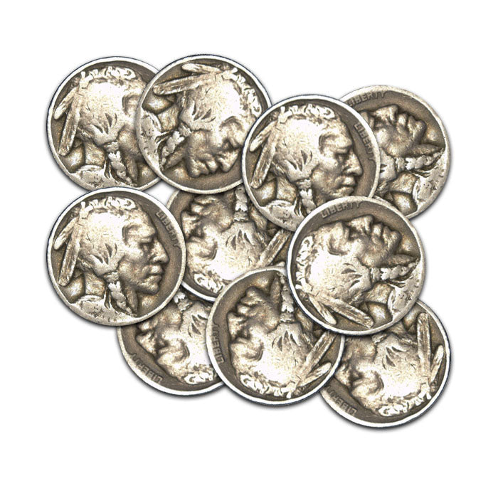 10 Different Buffalo Nickels . . . . Good or better condition