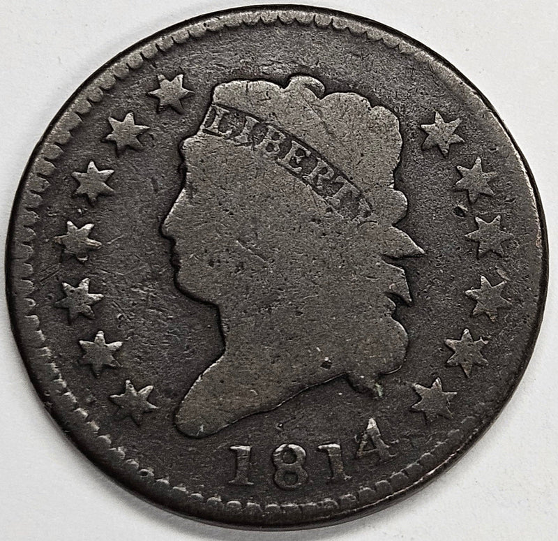 1814 Plain 4 Classic Large Cent Very Good