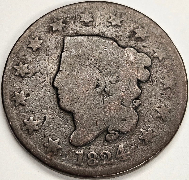1824 Coronet Head Large Cent . . . . Good