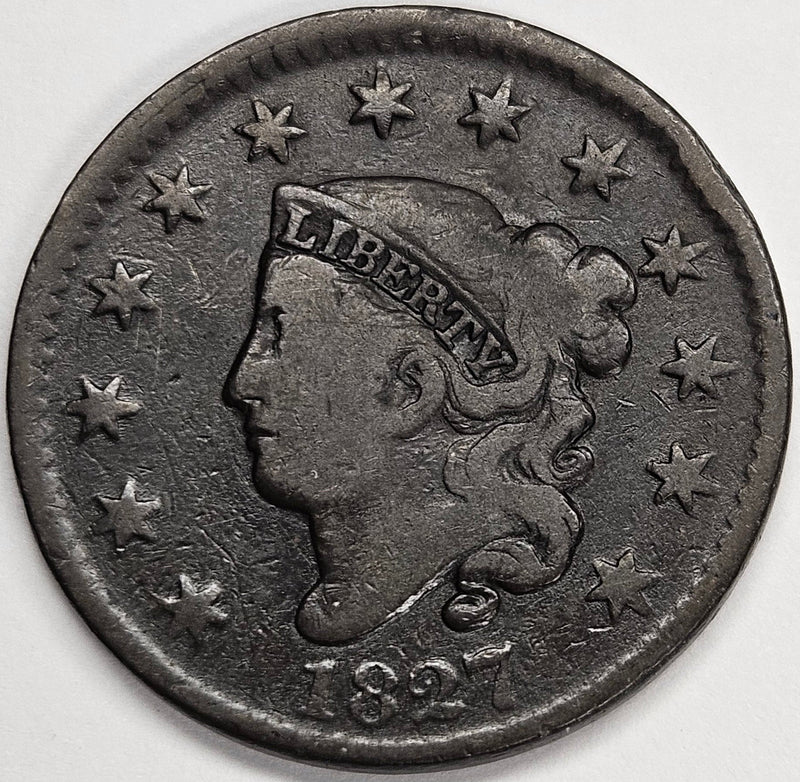 1827 Coronet Head Large Cent Fine