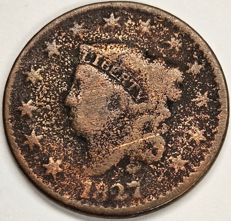 1827 Coronet Head Large Cent Good rough