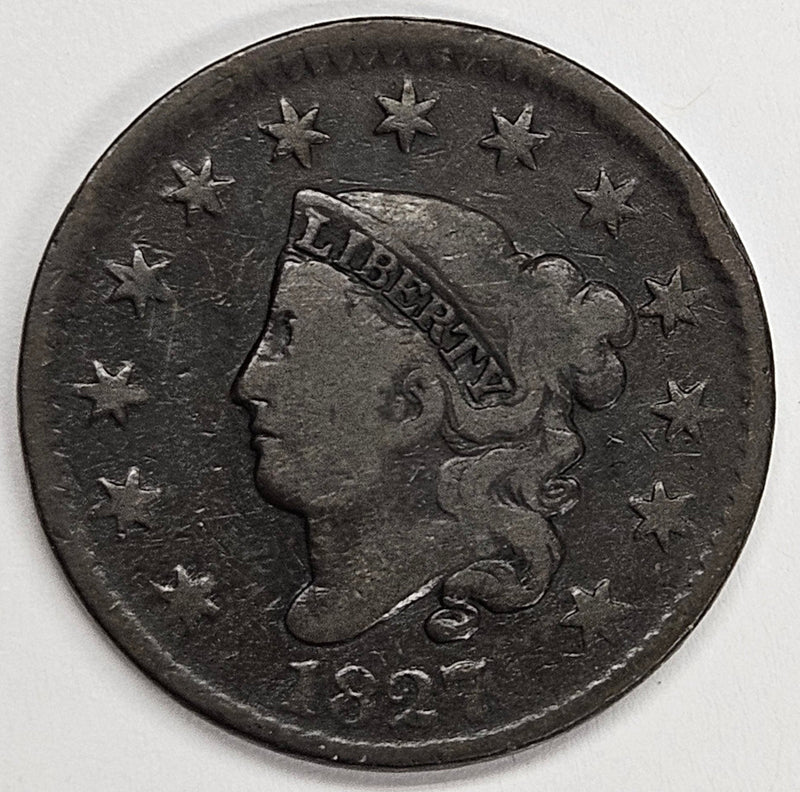 1827 Matron Head Large Cent Fine