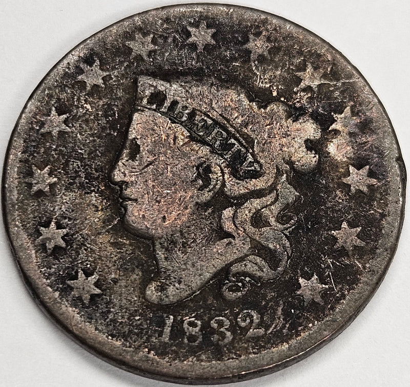 1832 Large Letters Coronet Head Large Cent . . . . Good