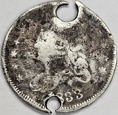 1833 Seated Liberty Half Dime Good holes