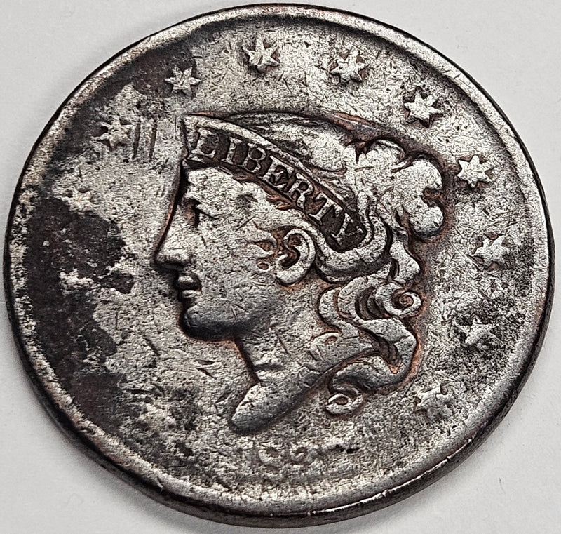 1837 Plain Small Letters Coronet Head Large Cent . . . . Fine/VF