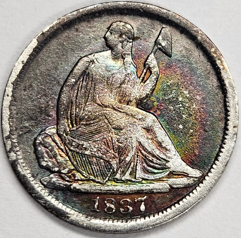 1837 Small Date Seated Liberty Half Dime Fine/VF