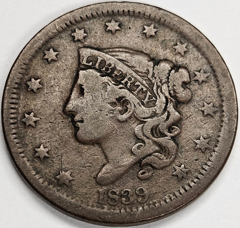 1839 Head of 1838 Large Cent . . . . Fine