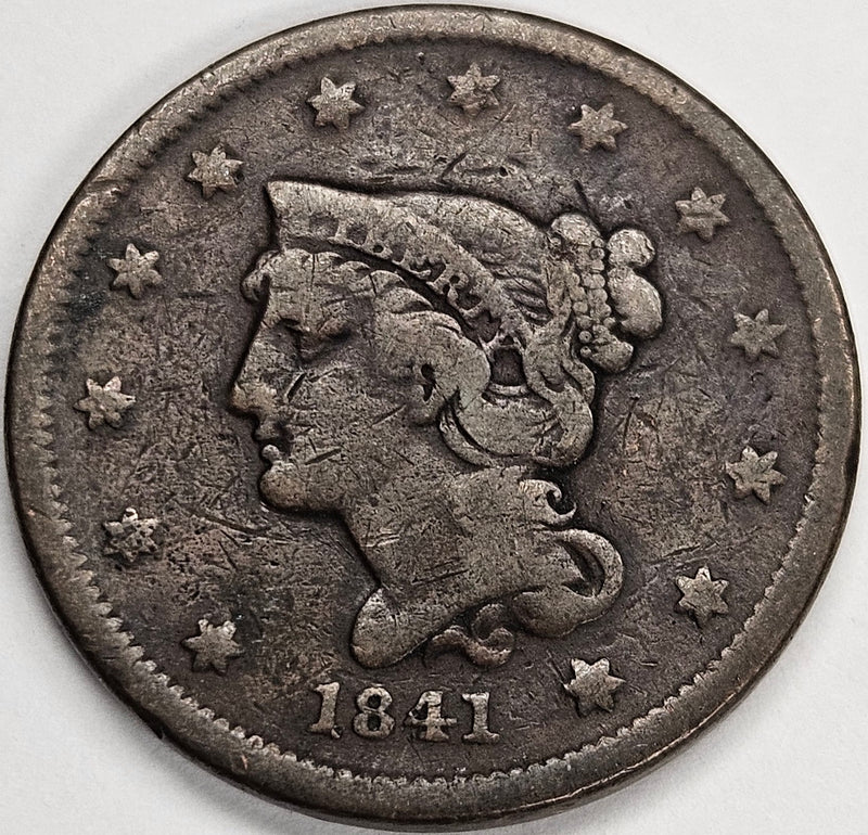 1841 Braided Hair Large Cent . . . . Very Good