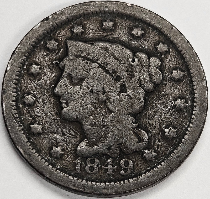 1849 Braided Hair Large Cent . . . . Very Good