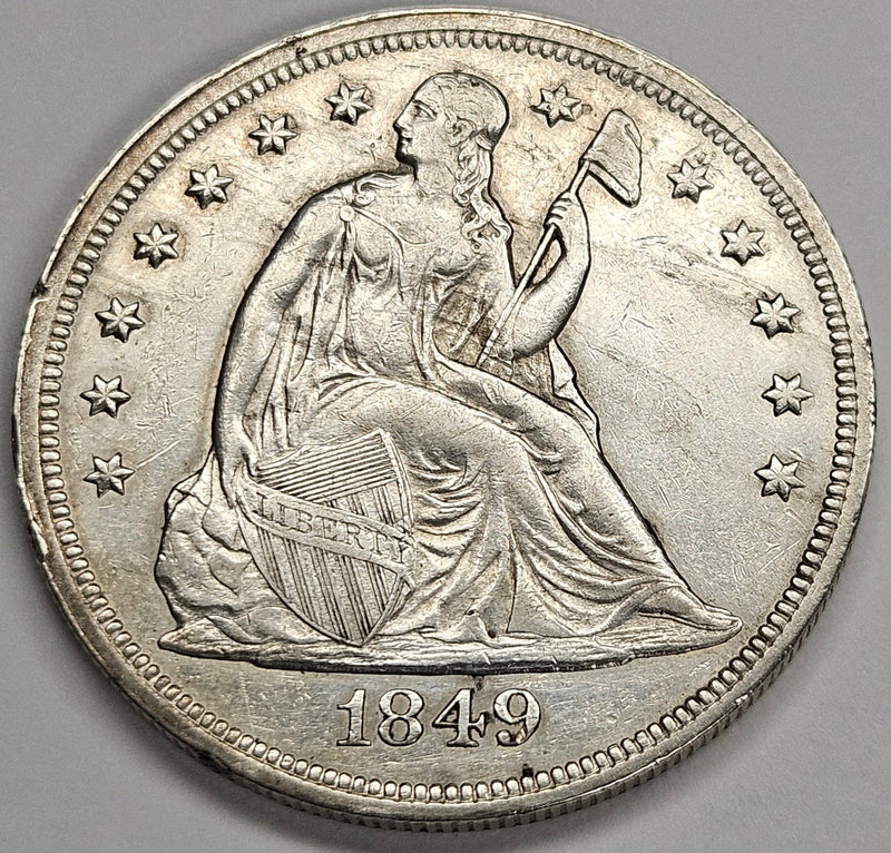 1849 Seated Liberty Dollar XF/AU