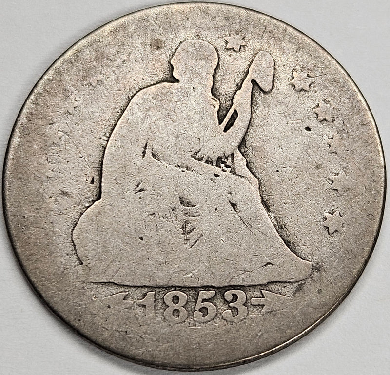 1853 Arrows/Rays Seated Liberty Quarter . . . . Fair
