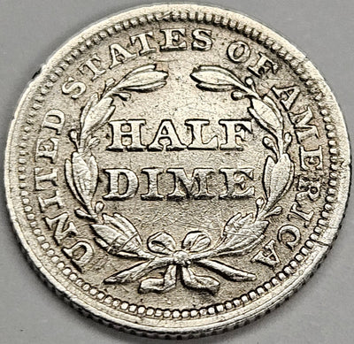 1853 Arrows Seated Liberty Half Dime . . . . Choice About Uncirculated