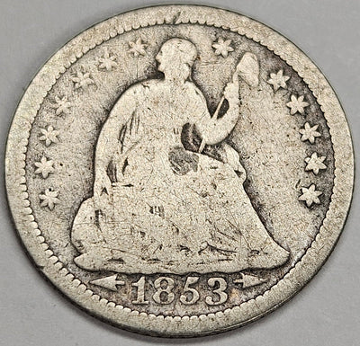 1853 Arrows Seated Liberty Half Dime Good