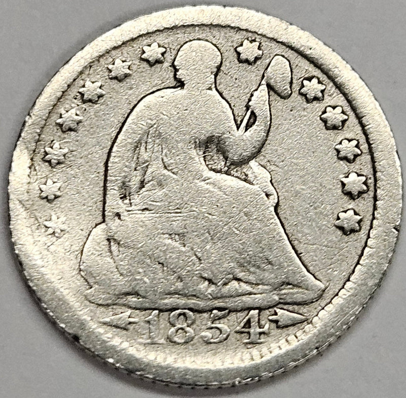 1854 Arrow Seated Liberty Half Dime Good