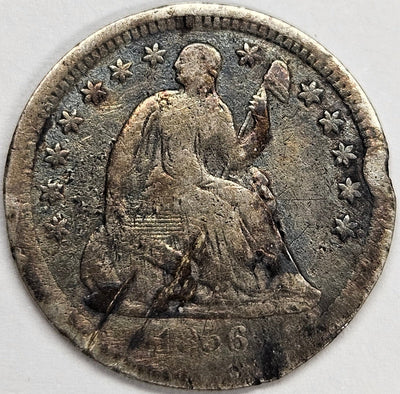 1856 Seated Liberty Half Dime VG damage