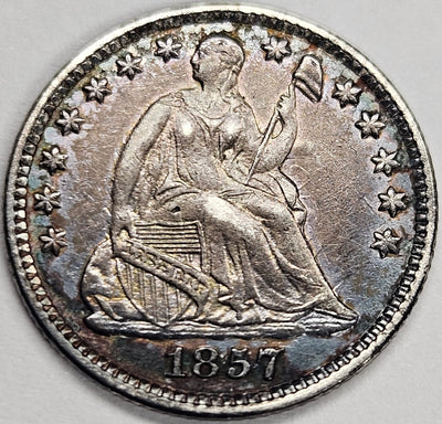 1857 Seated Liberty Half Dime Choice About Uncirculated