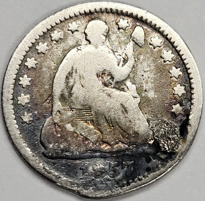 1857-O Seated Liberty Half Dime VG plugged hole