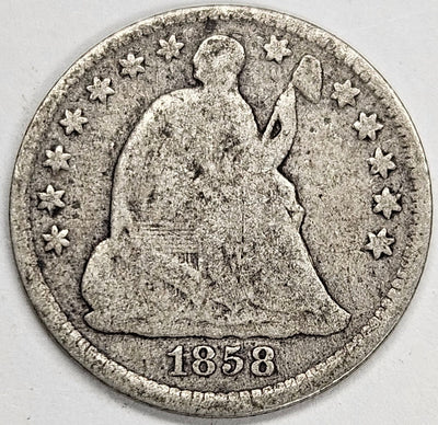 1858 Seated Liberty Half Dime Good
