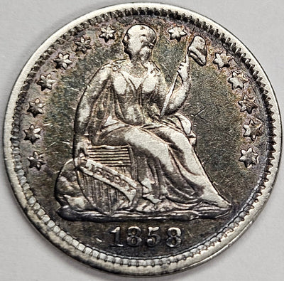 1858 Seated Liberty Half Dime Extremely Fine