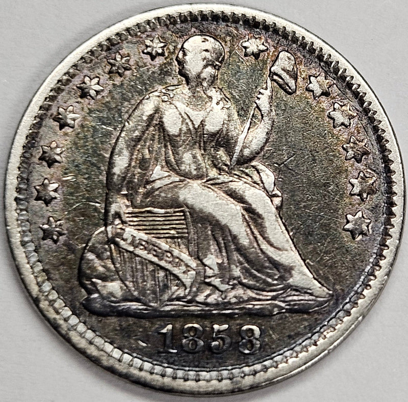 1858 Seated Liberty Half Dime Extremely Fine