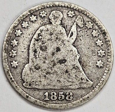 1858 Seated Liberty Half Dime Very Good