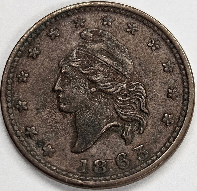 1863 Army Navy Civil War Token . . . . Choice About Uncirculated